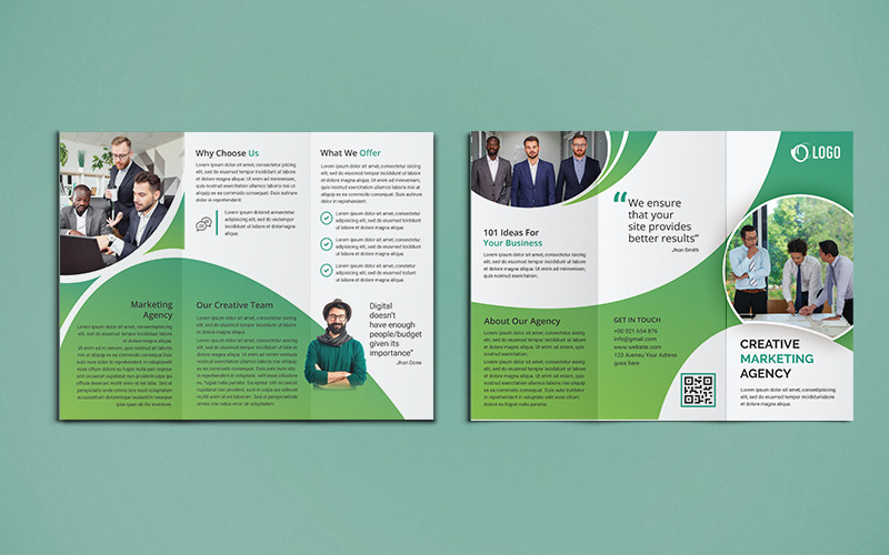 Brochure a tre ante Design - modello di identità aziendale