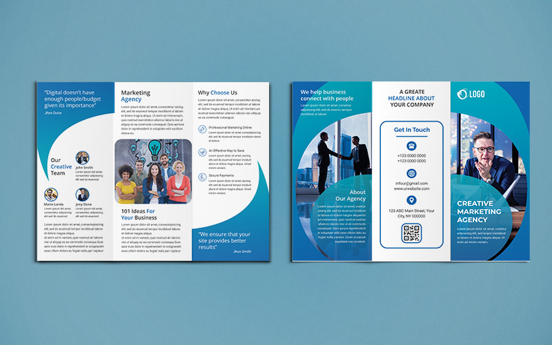 Download Фирменный стиль "Trifold Brochure Design - Corporate Identity Template" / Trifold Brochure Design - Corporate Identity Template - Фирменный стиль на тему графика corporate,business,agency,brochure,trifold,tri-fold,trifoldbrochure,marketing,company,tri,brochuredesign,a4,a4brochure,print-ready,psd,template,professional,internet,creative,usletter