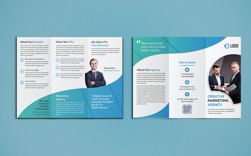 Download Фирменный стиль "Trifold Brochure Design - Corporate Identity Template" / Trifold Brochure Design - Corporate Identity Template - Фирменный стиль на тему графика corporate,business,agency,brochure,trifold,tri-fold,trifoldbrochure,marketing,company,tri,brochuredesign,a4,a4brochure,print-ready,psd,template,professional,internet,creative,usletter
