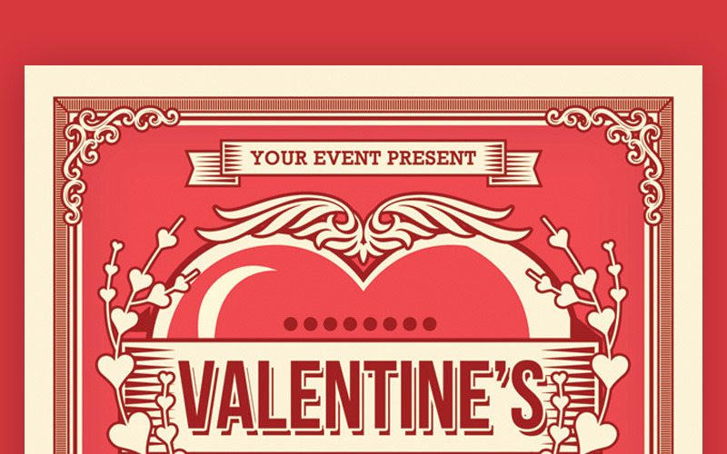 Download Фирменный стиль "Valentine's Day Dinner Flyer - Corporate Identity Template" / Valentine's Day Dinner Flyer - Corporate Identity Template - Фирменный стиль на тему графика anniversary be my valentine cupid dinner invitation invite elegant heart hearts lovers luxury modern nightclub flyer party romance single singles