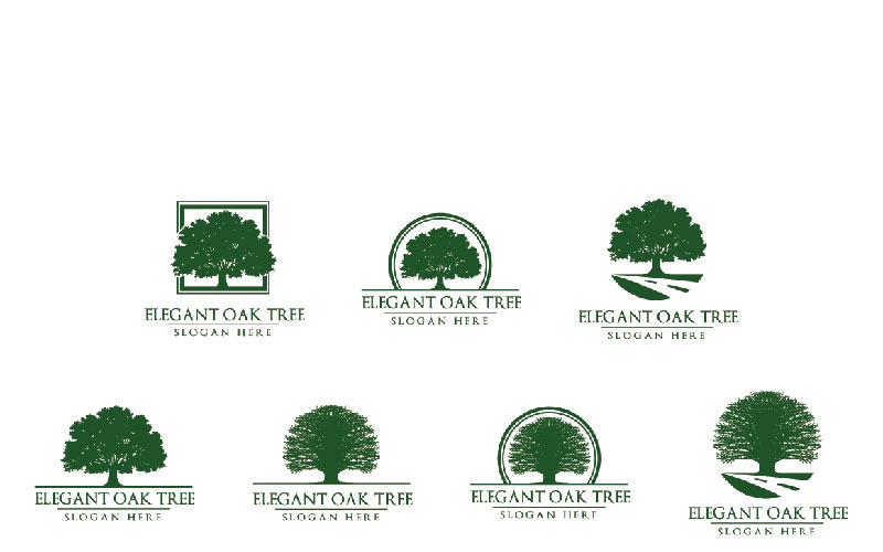 Download Шаблон логотипа "Green Oak Tree Logo Template" / Green Oak Tree Logo Template - Шаблон логотипа на тему графика logo oak tree nature vector plant icon symbol leaf design illustration natural isolated environment element organic sign green forest summer