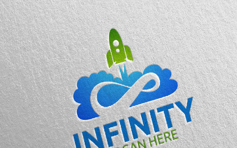 Modèle de logo Infinity Rocket Design 43