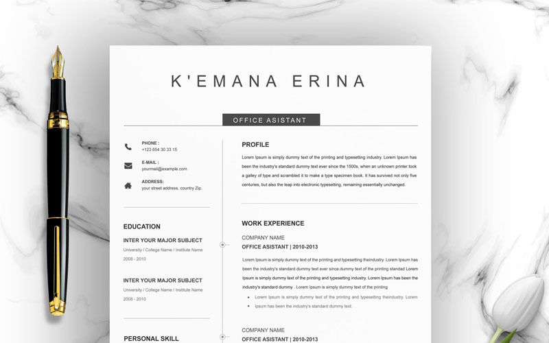 Modelo de currículo de Kemana