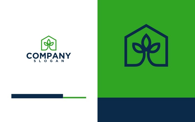 Download Шаблон логотипа "LEAF HOME Logo Template" / LEAF HOME Logo Template - Шаблон логотипа на тему графика home real estate leaf buildingundefined