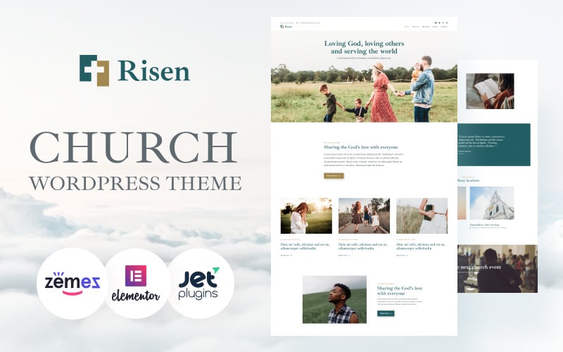 Risen - Egyházi WordPress sablon vallási szervezeteknek