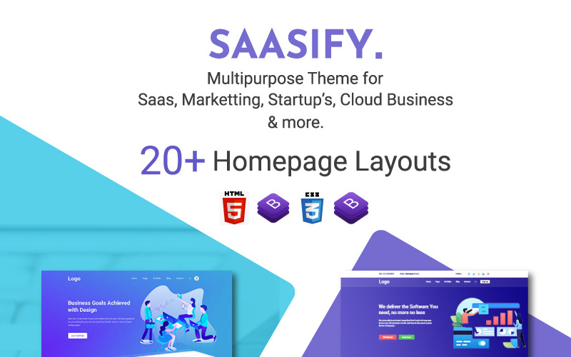 Saasify - HTML5 multifunctionele responsieve websitesjabloon