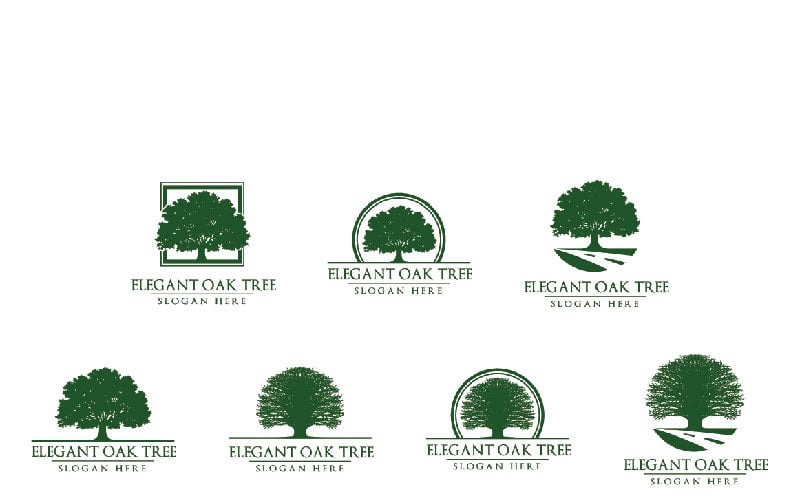Шаблон логотипа зеленый дуб
