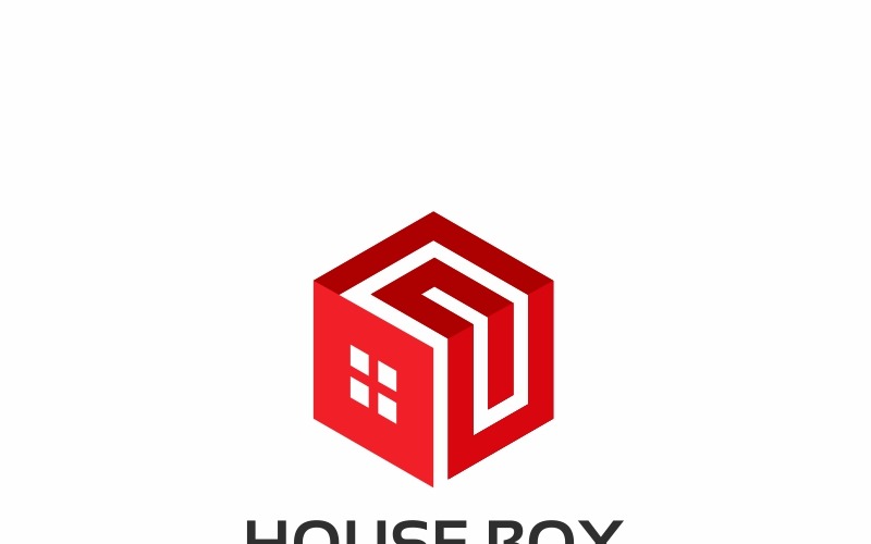 Шаблон логотипу коробки будинку