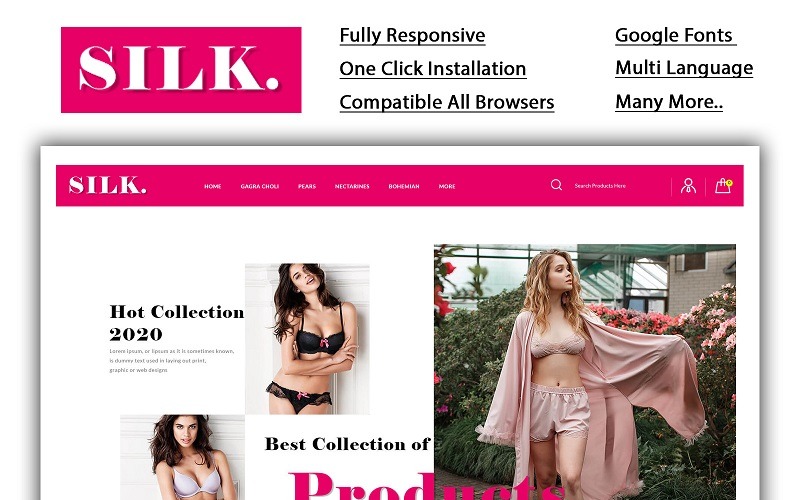 Silk - Modèle OpenCart de magasin de lingerie