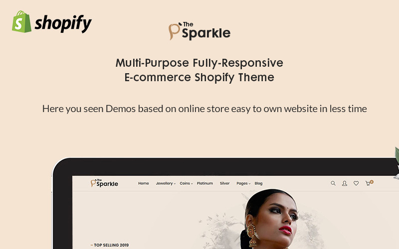 Sparkle - тема Shopify Premium для ювелирных изделий