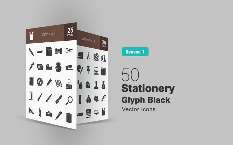 Download Набор иконок "50 Stationery Glyph Icon Set" / 50 Stationery Glyph Icon Set - Набор иконок на тему графика stationery icon pencil eraser sharpener pen card tape stapler ink scissors notebook scale paper clip test tube paint brush magnifying