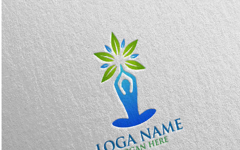 Yoga och Lotus 68-logotypmall
