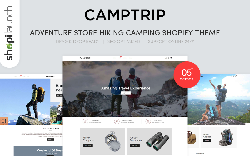 Camptrip-冒险商店远足和露营Shopify主题 #94141