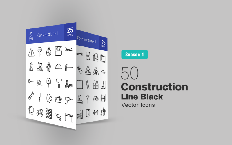 Download Набор иконок "50 Construction Line Icon Set" / 50 Construction Line Icon Set - Набор иконок на тему графика construction icon building cement wall engineer architecture civil engineering under hammer scaffolding shovel wire tools equipment boots paint worker iconbunny