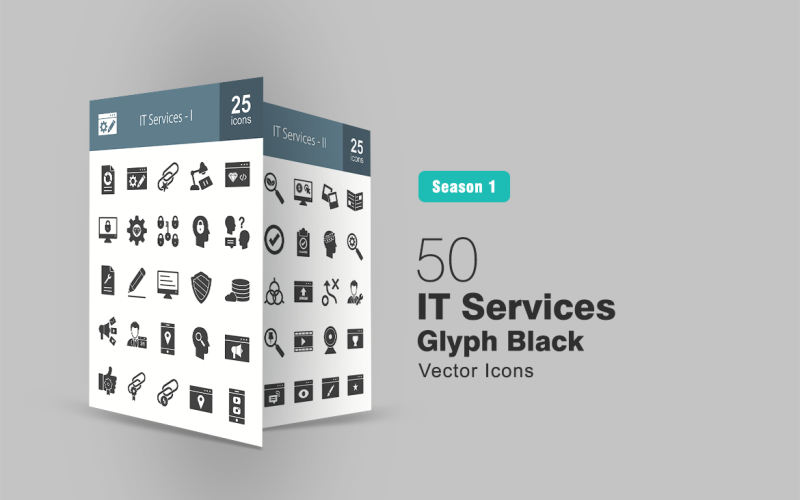 Download Набор иконок "50 IT Services Glyph Icon Set" / 50 IT Services Glyph Icon Set - Набор иконок на тему графика internet,icon,services,blogging,bookmarking,code,network,consulting,content,data,digital,marketing,sales,search,portfolio,management,quality,assurance,seo,technical
