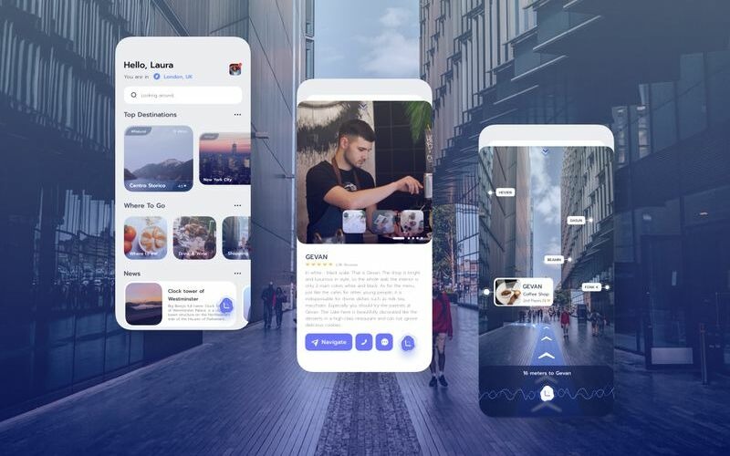Navigatie-app UI KitG schets sjabloon
