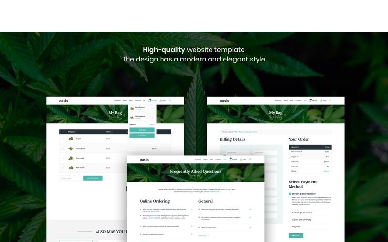Download Sketch шаблон "Oasis - Marijuana eCommerce Sketch Template" / Oasis - Marijuana eCommerce Sketch Template - Sketch шаблон на тему графика 