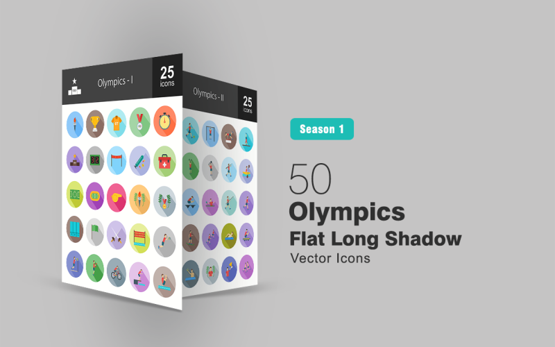 Download Набор иконок "50 Olympics Flat Long Shadow Icon Set" / 50 Olympics Flat Long Shadow Icon Set - Набор иконок на тему графика olympics,icon,games,torch,trophy,sports,medal,winners,score,finish,first,aid,field,stadium,whistle,lane,flag,sword,ball,volleyball