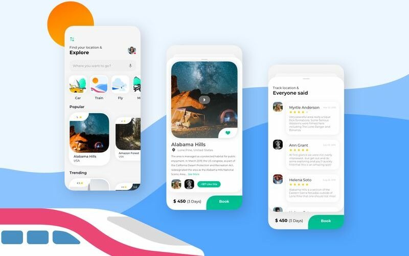 Download Sketch шаблон "Travel Mobile UIG Sketch Template" / Travel Mobile UIG Sketch Template - Sketch шаблон на тему графика 