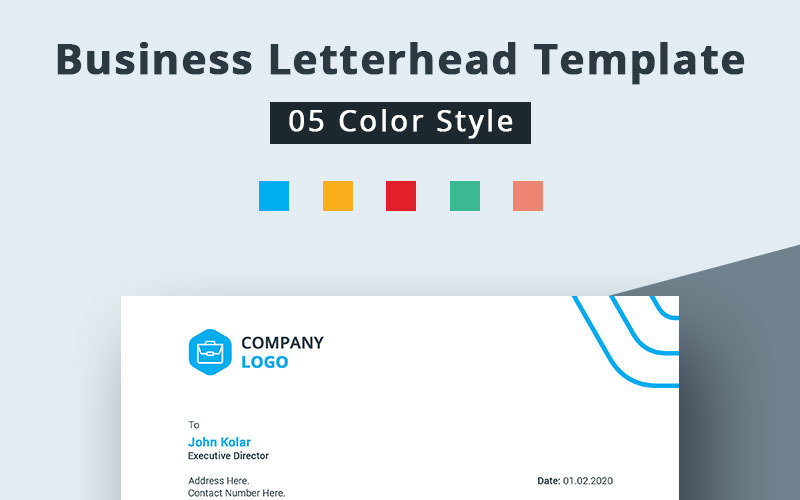 Färgglada brevpapper för företag - mall för företagsidentitet