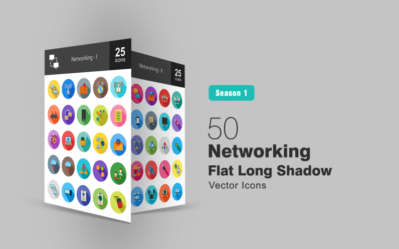 Download Набор иконок "50 Networking Flat Long Shadow Icon Set" / 50 Networking Flat Long Shadow Icon Set - Набор иконок на тему графика networking icon connections network shared systems tower signals firewall server cloud chatting satellite globe processors conversation messages computer file sharing