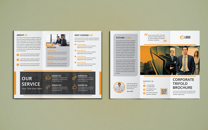 Download Фирменный стиль "Trifold Brochure Design - Corporate Identity Template" / Trifold Brochure Design - Corporate Identity Template - Фирменный стиль на тему графика corporate,business,agency,brochure,trifold,tri-fold,trifoldbrochure,marketing,company,tri,brochuredesign,a4,a4brochure,print-ready,psd,template,professional,internet,creative,usletter
