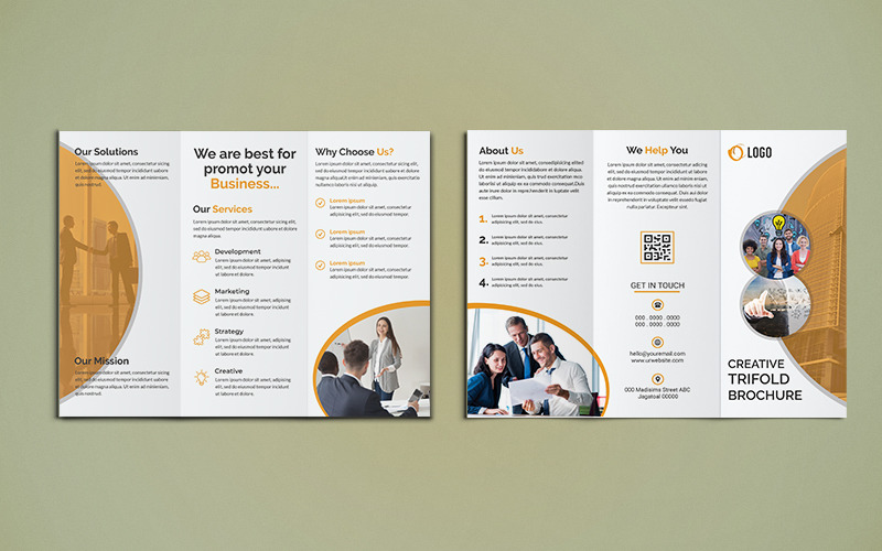Download Фирменный стиль "Trifold Brochure Design - Corporate Identity Template" / Trifold Brochure Design - Corporate Identity Template - Фирменный стиль на тему графика corporate,business,agency,brochure,trifold,tri-fold,trifoldbrochure,marketing,company,tri,brochuredesign,a4,a4brochure,print-ready,psd,template,professional,internet,creative,usletter