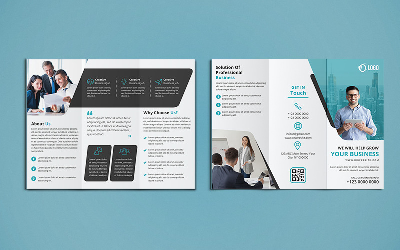 Download Фирменный стиль "Trifold Brochure Design - Corporate Identity Template" / Trifold Brochure Design - Corporate Identity Template - Фирменный стиль на тему графика corporate business agency brochure trifold tri-fold trifoldbrochure marketing company tri brochuredesign a4 a4brochure print-ready psd template professional internet creative usletter