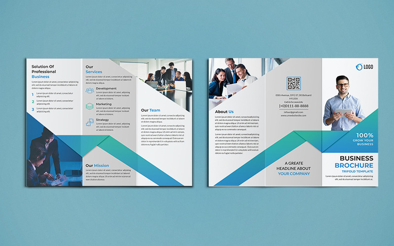 Download Фирменный стиль "Trifold Brochure Design - Corporate Identity Template" / Trifold Brochure Design - Corporate Identity Template - Фирменный стиль на тему графика corporate business agency brochure trifold tri-fold trifoldbrochure marketing company tri brochuredesign a4 a4brochure print-ready psd template professional internet creative usletter