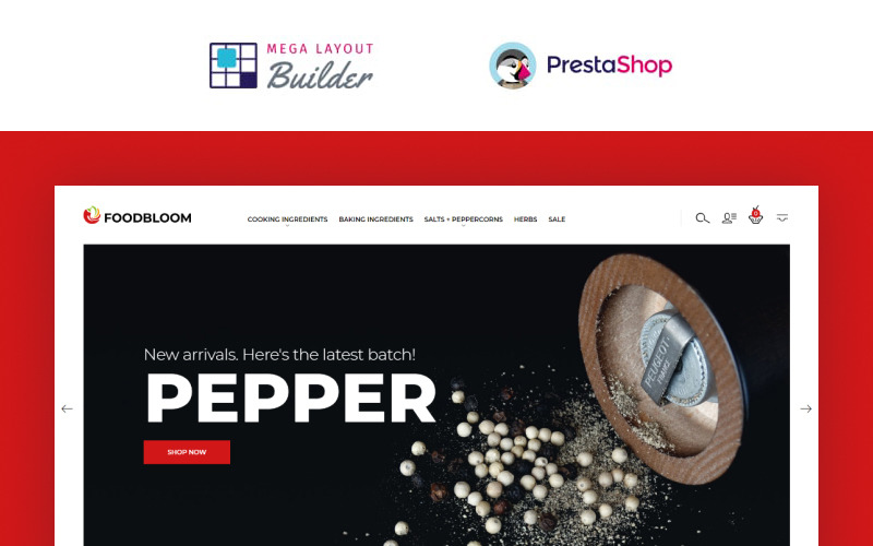 FoodBloom - Spices Store e-kereskedelmi sablon PrestaShop téma