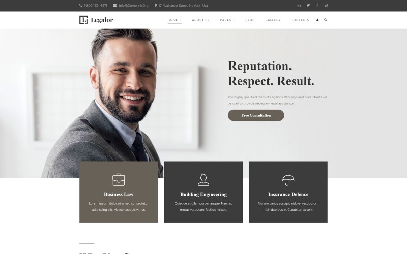 Legalor - Ügyvéd többoldalas tiszta Joomla téma Joomla sablon