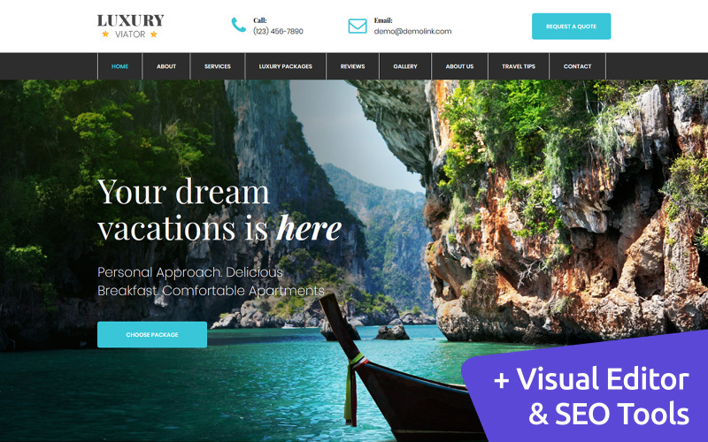 роскошный шаблон viator moto cms 3