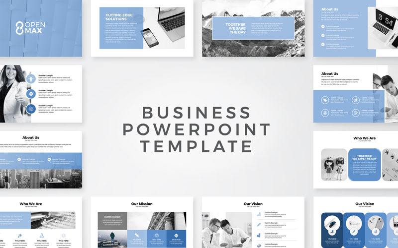 Öffnen Sie die Max Business PowerPoint-Vorlage