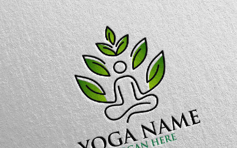 Plantilla de logotipo de Yoga 45