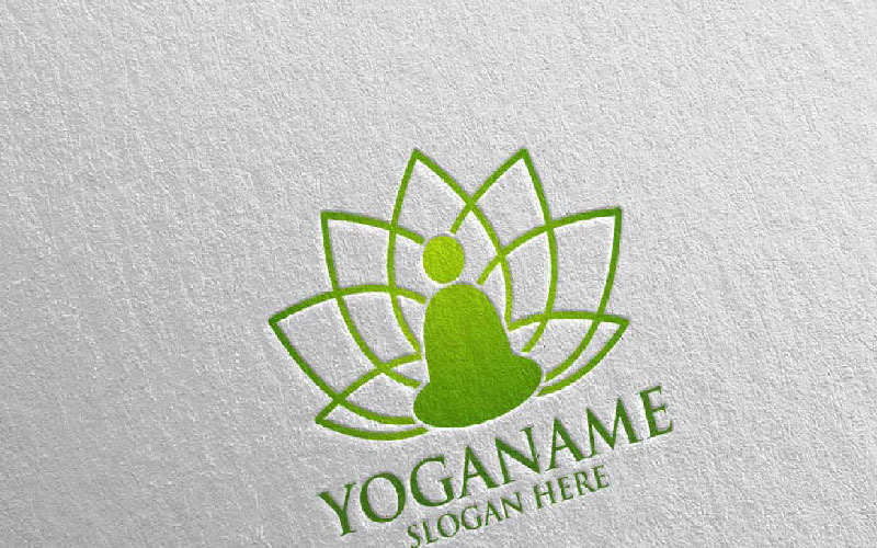 Sjabloon voor yoga en Lotus 51-logo