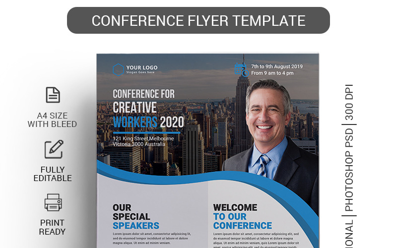 Download Фирменный стиль "CONFERENCE FLYER - Corporate Identity Template" / CONFERENCE FLYER - Corporate Identity Template - Фирменный стиль на тему графика a4 annual business company conference conference flyer convention corporate flyer event expo leaflet magazine marketing meeting multipurpose newspaper pamphlet poster