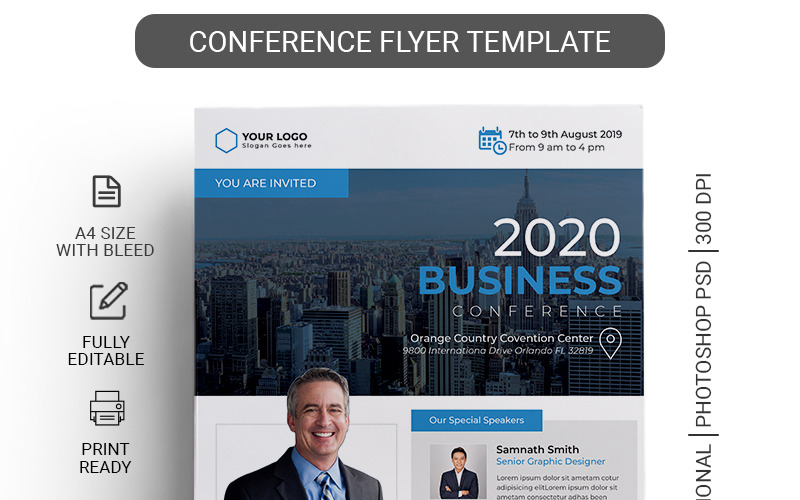 Download Фирменный стиль "CONFERENCE FLYER - Corporate Identity Template" / CONFERENCE FLYER - Corporate Identity Template - Фирменный стиль на тему графика a4 annual business company conference conference flyer convention corporate flyer event expo leaflet magazine marketing meeting multipurpose newspaper pamphlet poster