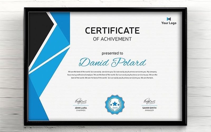 Download Шаблон сертификата "Modern Polygonal Certificate Template" / Modern Polygonal Certificate Template - Шаблон сертификата на тему графика a4,achievement,awarded,business,card,certificate,clen,cmyk,colorful,cool,exclusive,multipurpose,new,personal,print,ready,psd,recognition,training