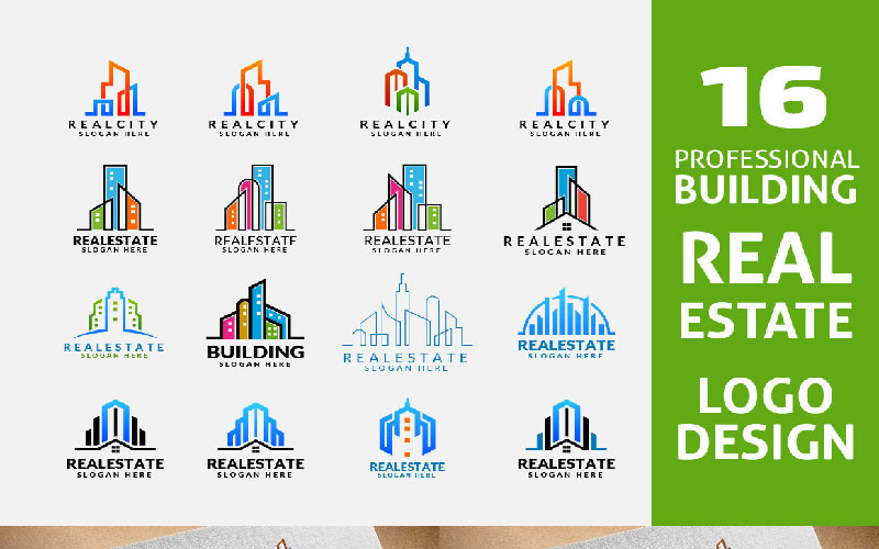 Download Шаблон логотипа "Real Estate 8 Logo Template" / Real Estate 8 Logo Template - Шаблон логотипа на тему графика logo real estate symbol icon business vector house design home building illustration sign construction architecture concept property company abstract element