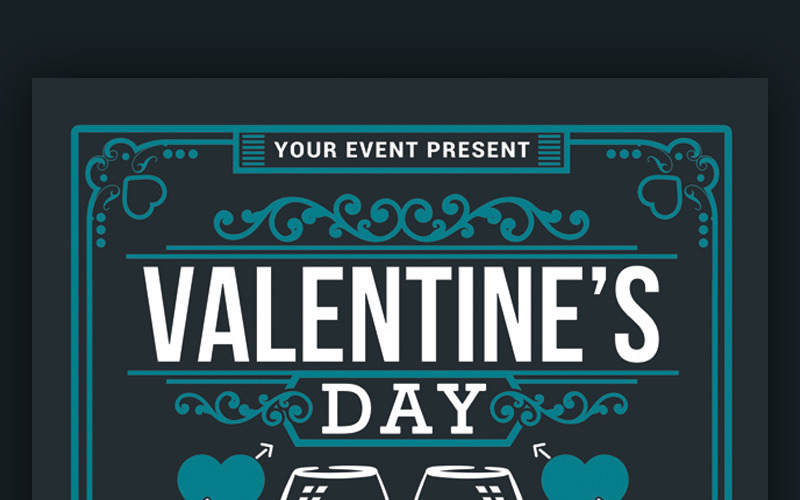 Download Фирменный стиль "Valentine's Day Dinner - Corporate Identity Template" / Valentine's Day Dinner - Corporate Identity Template - Фирменный стиль на тему графика anniversary be my valentine cupid dinner invitation invite elegant heart hearts lovers luxury modern nightclub flyer party romance single singles