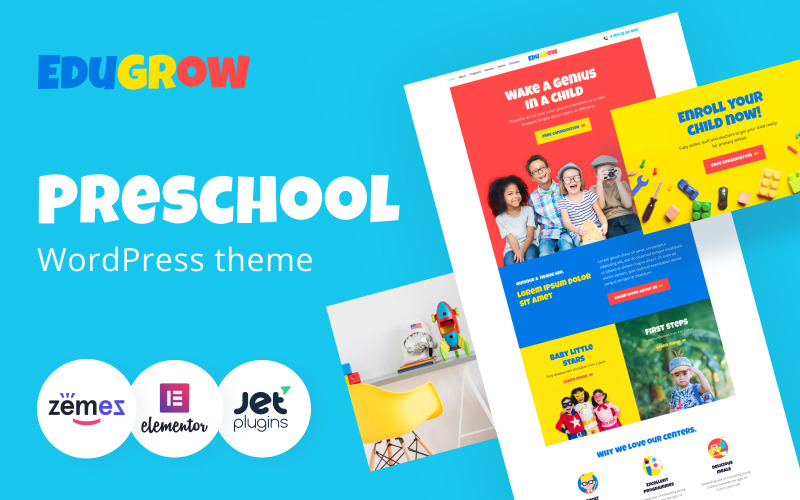 Edugrow - Thème WordPress pour garderie et école maternelle