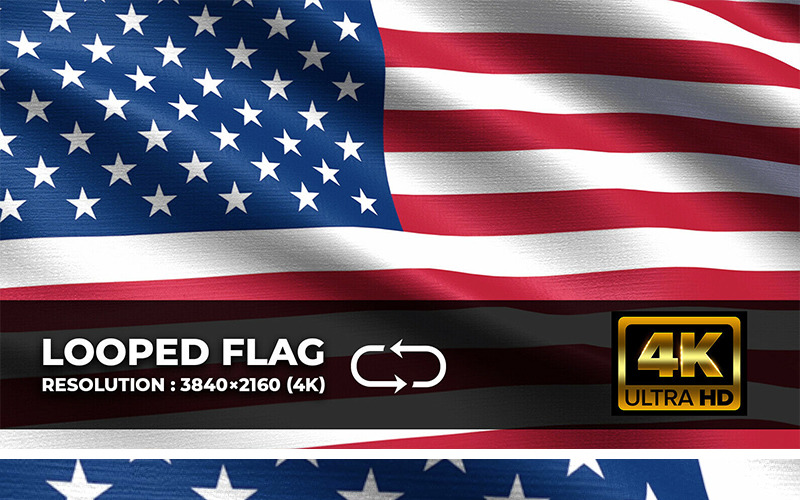 Fundo da bandeira dos Estados Unidos em looping 4K