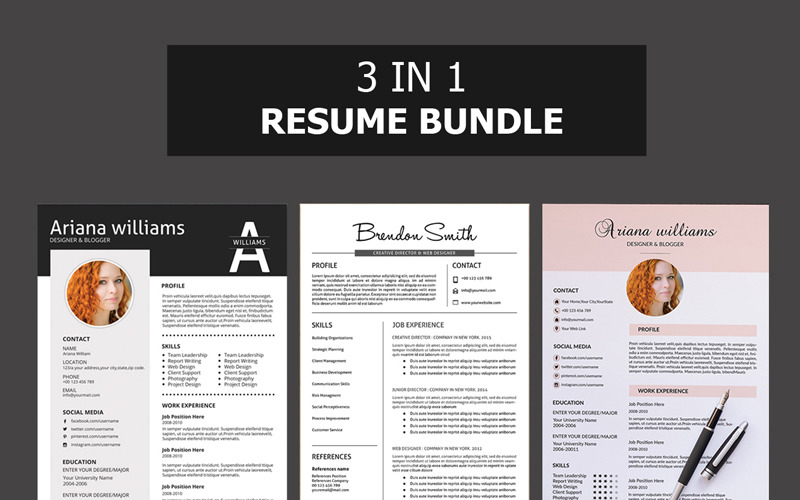 Download Резюме "Sistec Bundle Resume Template" / Sistec Bundle Resume Template - Резюме на тему графика resume bundle template cv design professional sale creative clean minimal word psd biodata curricullum vitae