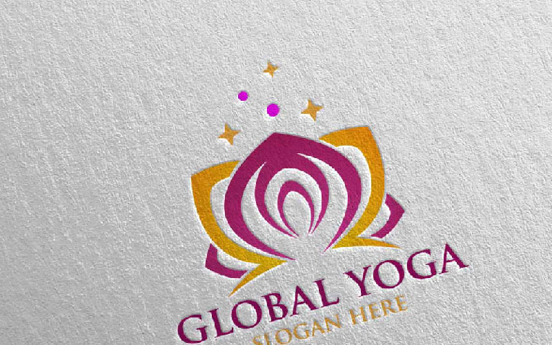 Download Yoga And Lotus 35 Logo Template Shablon Logotipa Na Temu Grafika