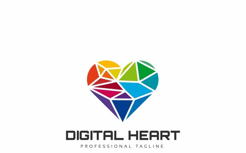 Digital Heart Logo Template