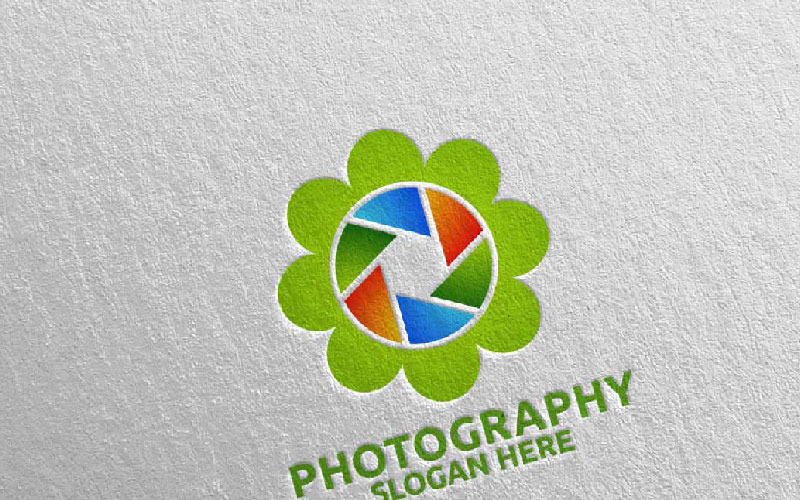 Flower Camera Photography 71 Logo Template