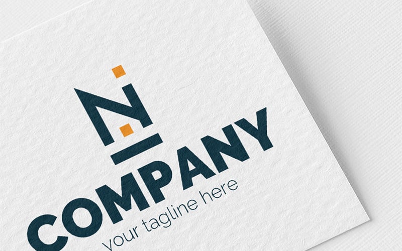 Logo, graphic sign, combines: Small House with a Chimney + N + i