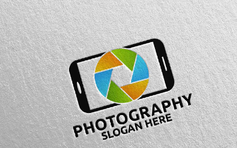 Mobiele camera fotografie 69 Logo sjabloon