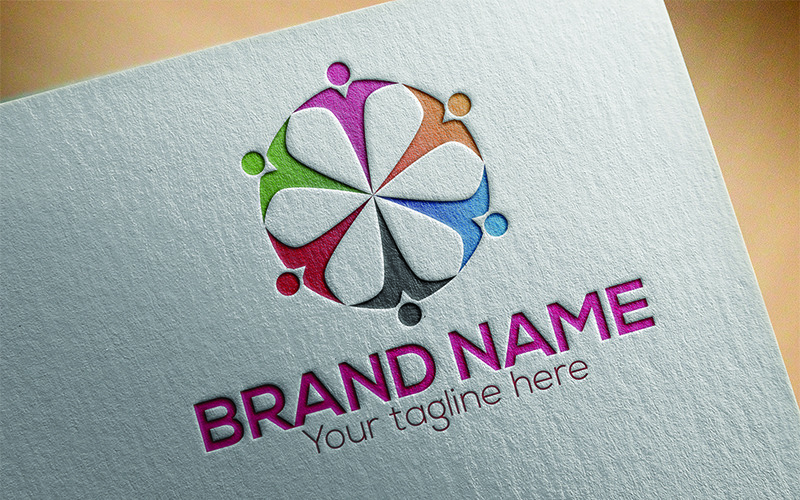 Download Шаблон логотипа "People Care  Design Logo Template" / People Care  Design Logo Template - Шаблон логотипа на тему графика modern professional realistic flat 3d versatile creative unique company business brand website logo design template