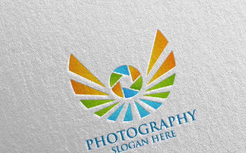 Fly Wing Camera Photography Logo Template